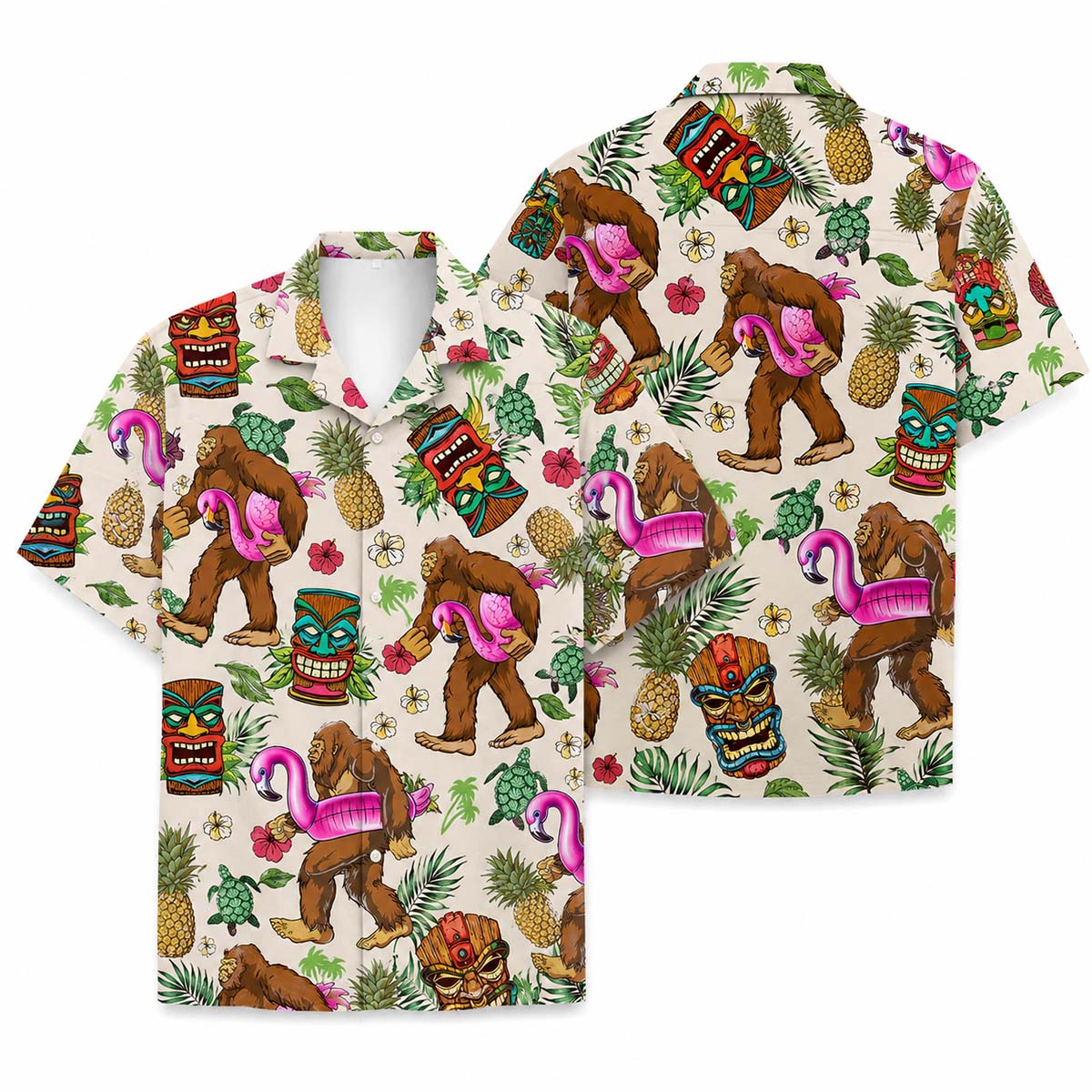 Bigfoot Flamingo Hawaiian Shirt - Funny Tropical Unisex Shirt Bigfoot Flamingo Hawaiian Shirt - Funny Tropical Unisex Shirt